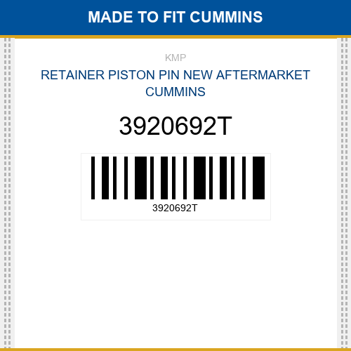 3920692T Retainer piston pin Made to fit for CUMMINS