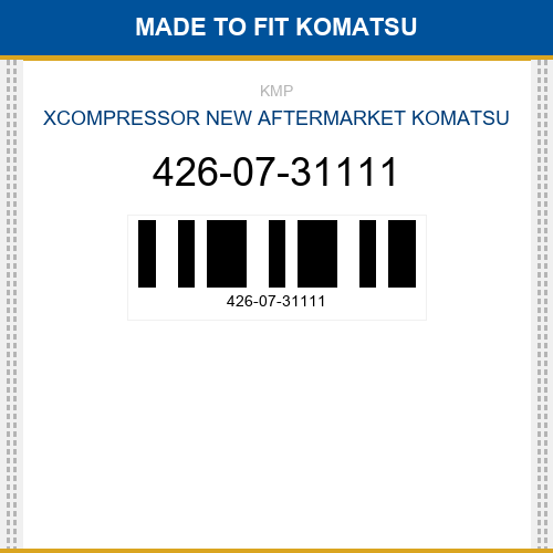 426-07-31111 Xcompressor Made to fit for KOMATSU