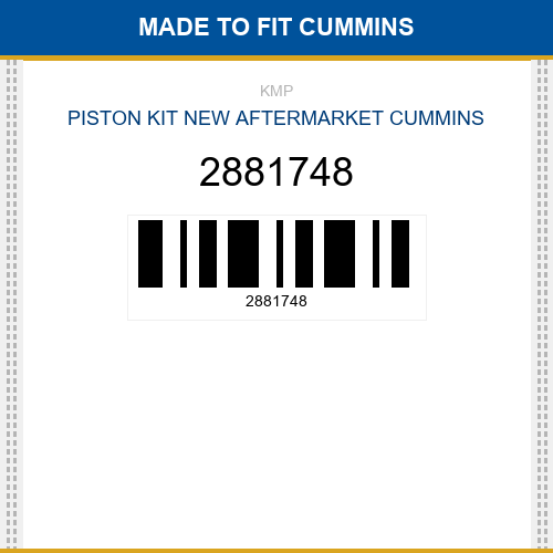 2881748 Piston kit Made to fit for CUMMINS