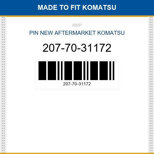 207-70-31172 Pin Made to fit for KOMATSU