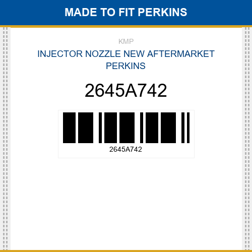 2645A742 Injector nozzle Made to fit for PERKINS