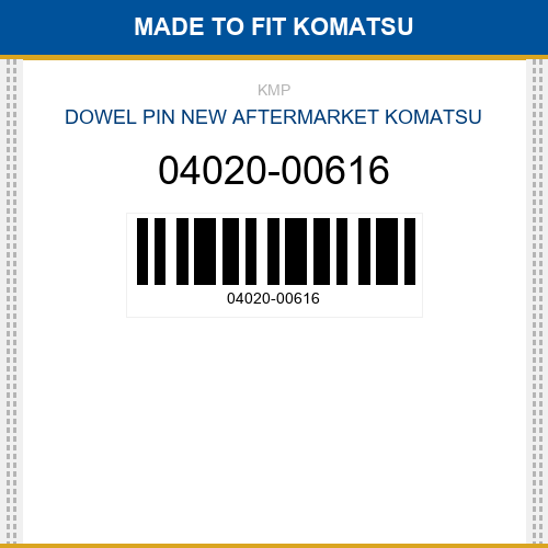04020-00616 Dowel pin Made to fit for KOMATSU
