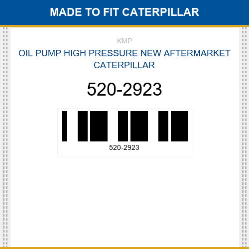 520-2923 Oil pump high pressure Made to fit