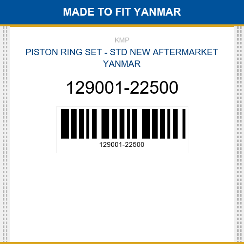 129001-22500 Piston ring set - std Made to fit for YANMAR
