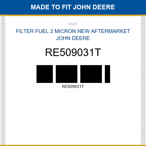 RE509031T Filter fuel 2 micron Made to fit for JOHN DEERE