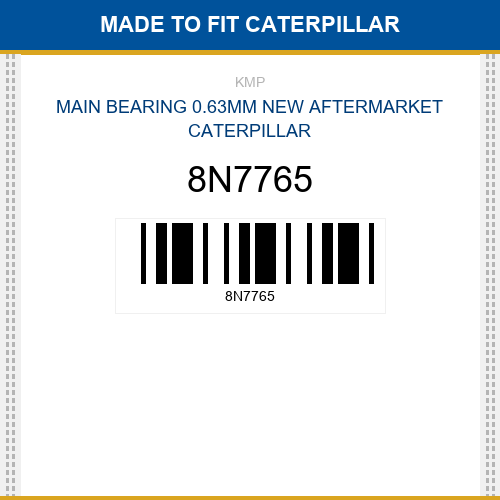 8N7765 Main bearing 0.63mm Made to fit for CATERPILLAR