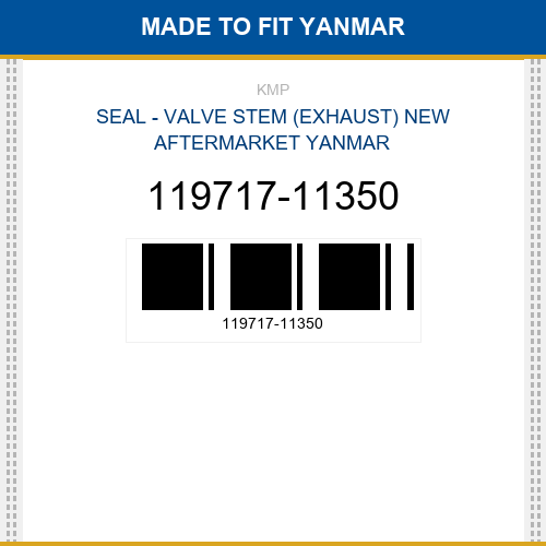 119717-11350 Seal - valve stem (exhaust) Made to fit for YANMAR