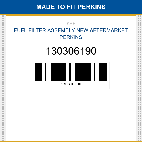 130306190 Fuel filter assembly Made to fit for PERKINS