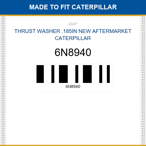 6N8940 Thrust washer .185in Made to fit for CATERPILLAR
