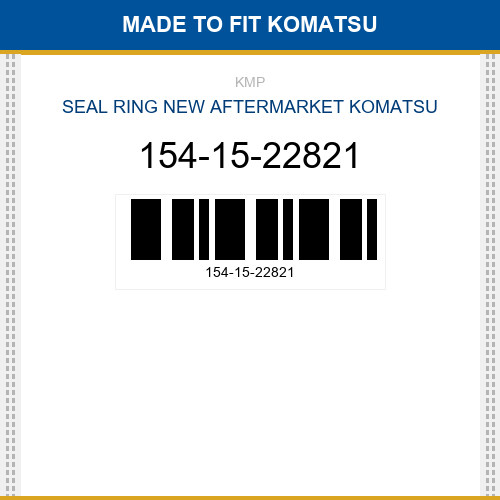 154-15-22821 Seal ring Made to fit for KOMATSU