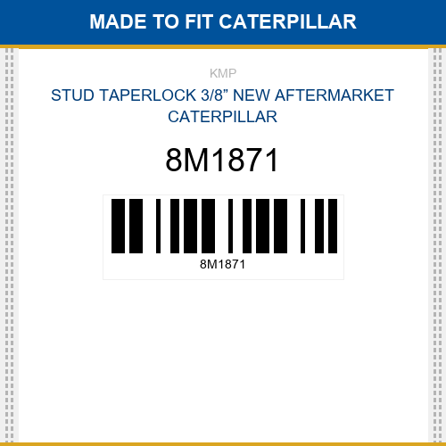 8M1871 Stud taperlock 3/8” Made to fit for CATERPILLAR