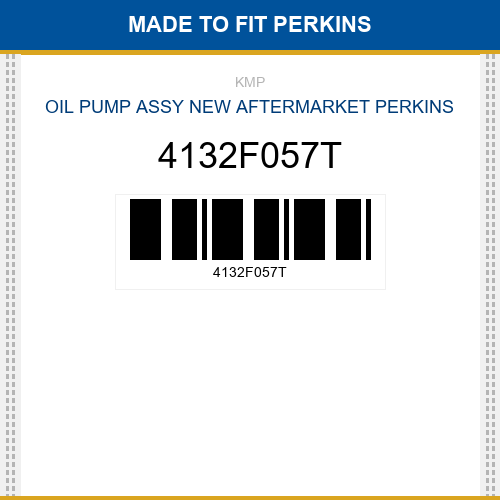 4132F057T Oil pump assy Made to fit for PERKINS