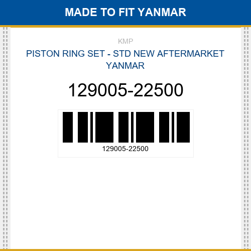 129005-22500 Piston ring set - std Made to fit for YANMAR