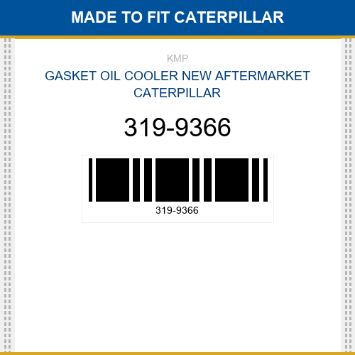 319-9366 Gasket oil cooler Made to fit for CATERPILLAR