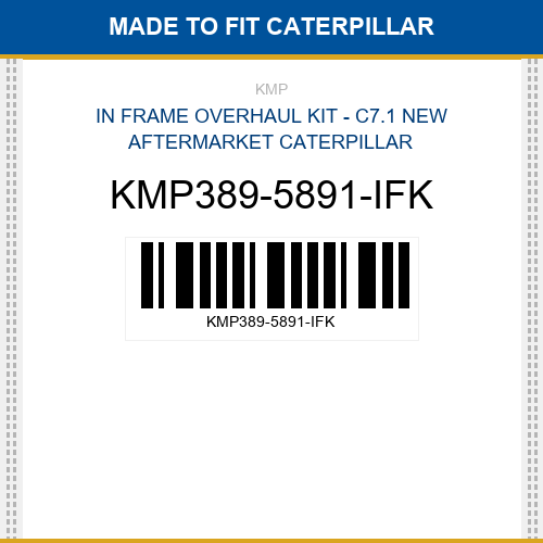 KMP389-5891-IFK In frame overhaul kit - c7.1 Made to fit for CATERPILLAR