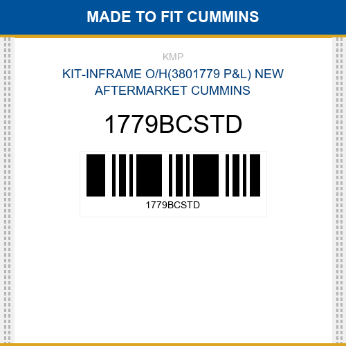 1779BCSTD Kit-inframe o/h(3801779 p&l) Made to fit for CUMMINS