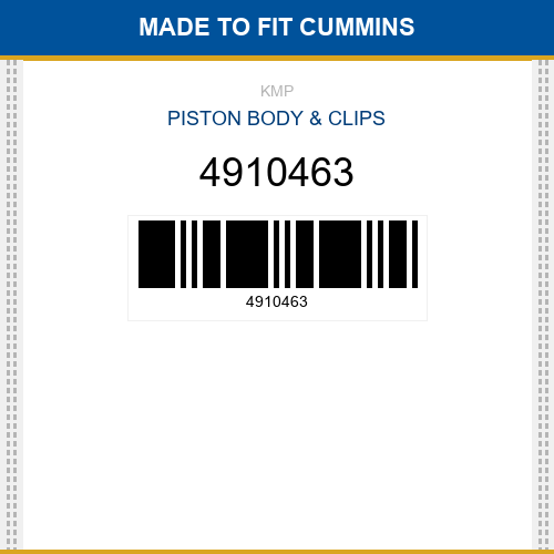 4910463 Piston body & clips Made to fit for CUMMINS