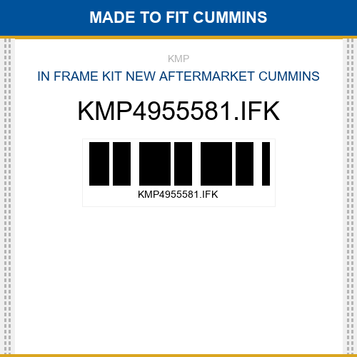 KMP4955581.IFK In frame kit Made to fit for CUMMINS