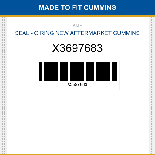 X3697683 Seal - o ring Made to fit for CUMMINS