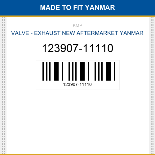 123907-11110 Valve - exhaust Made to fit for YANMAR