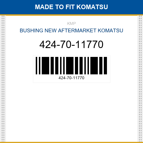 424-70-11770 Bushing Made to fit for KOMATSU