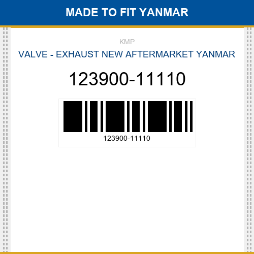 123900-11110 Valve - exhaust Made to fit for YANMAR
