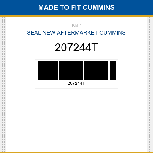 207244T Seal Made to fit for CUMMINS