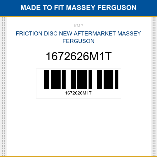 1672626M1T Friction disc Made to fit for MASSEY FERGUSON