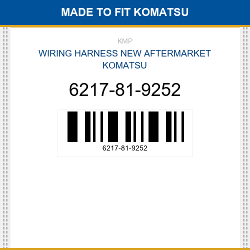 6217-81-9252 Wiring harness Made to fit for KOMATSU