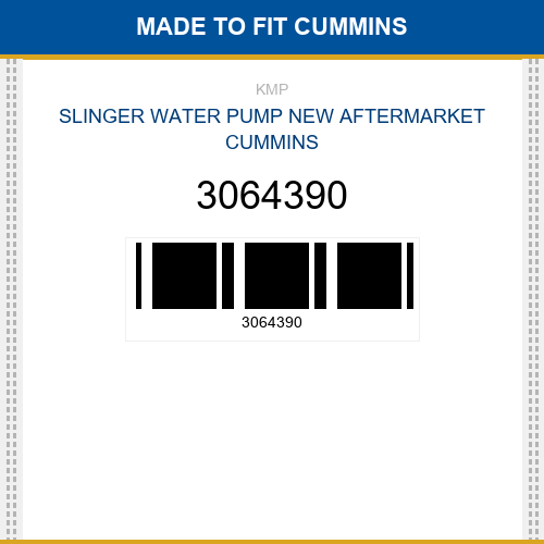 3064390 Slinger water pump Made to fit for CUMMINS