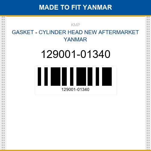 129001-01340 Gasket - cylinder head Made to fit for YANMAR