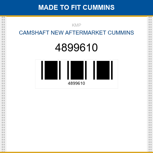 4899610 Camshaft Made to fit for CUMMINS