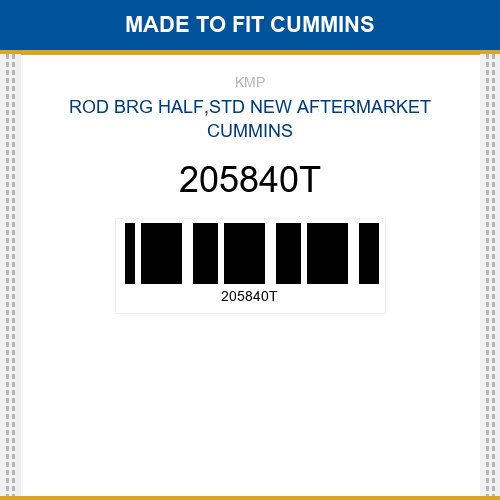 205840T Rod brg half,std Made to fit for CUMMINS