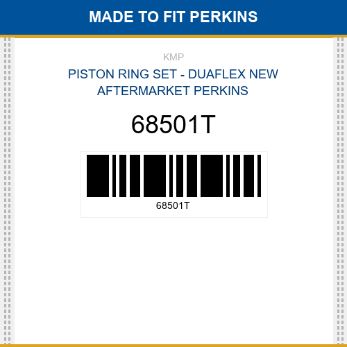 68501T Piston ring set - duaflex Made to fit for PERKINS