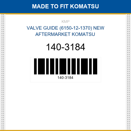 140-3184 Valve guide (6150-12-1370) Made to fit for KOMATSU