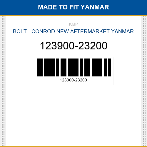 123900-23200 Bolt - conrod Made to fit for YANMAR