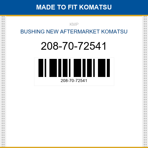 208-70-72541 Bushing Made to fit for KOMATSU