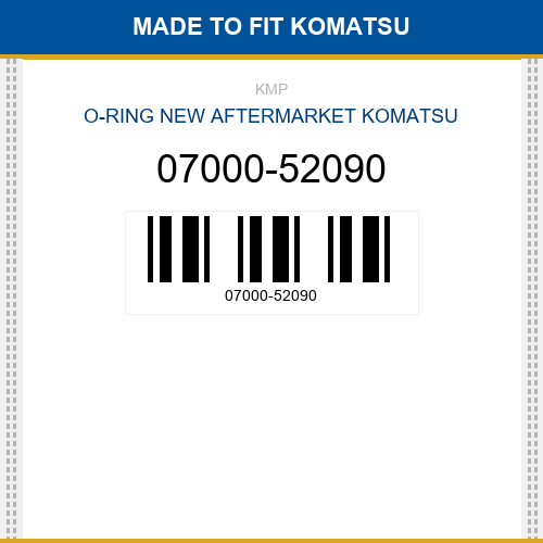 07000-52090 O-ring Made to fit for KOMATSU