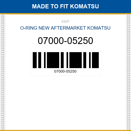 07000-05250 O-ring Made to fit for KOMATSU