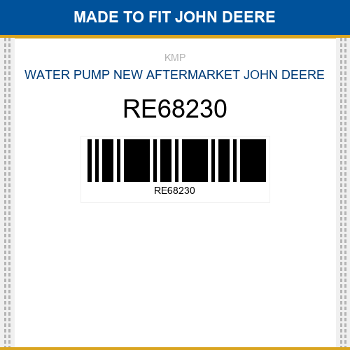 RE68230 Water pump Made to fit for JOHN DEERE