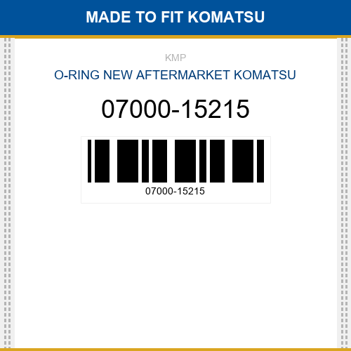 07000-15215 O-ring Made to fit for KOMATSU