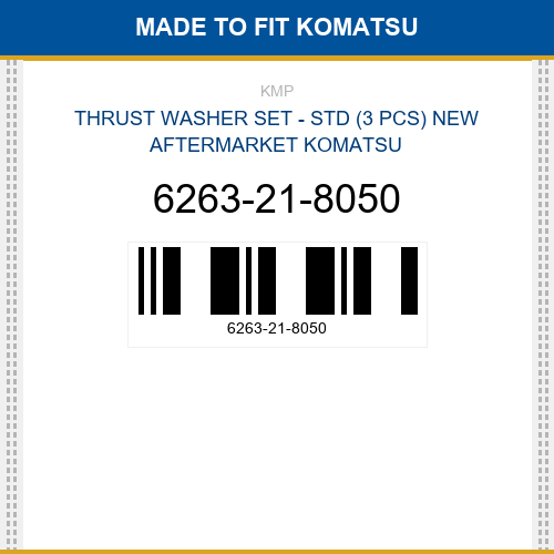 6263-21-8050 Thrust washer set - std (3 pcs) Made to fit for KOMATSU