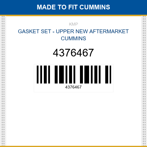 4376467 Gasket set - upper Made to fit for CUMMINS