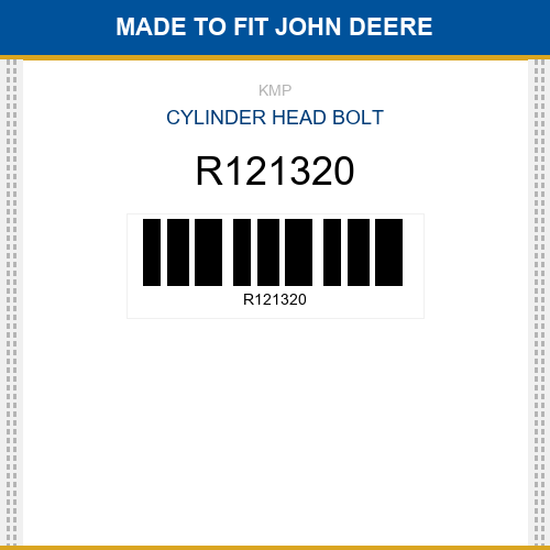R121320 Cylinder head bolt Made to fit for JOHN DEERE