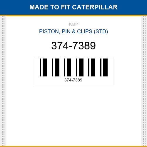 374-7389 Piston, pin & clips (std) Made to fit