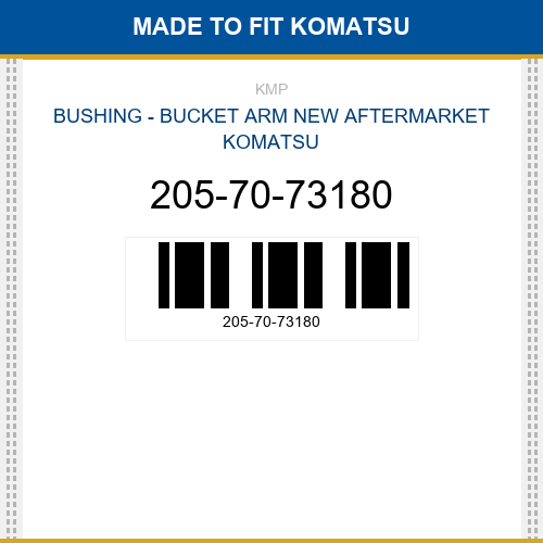 205-70-73180 Bushing - bucket arm Made to fit for KOMATSU
