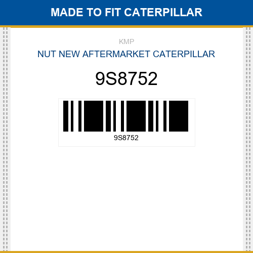 9S8752 Nut Made to fit for CATERPILLAR