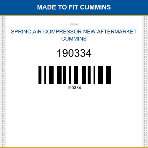 190334 Spring,air compressor Made to fit for CUMMINS