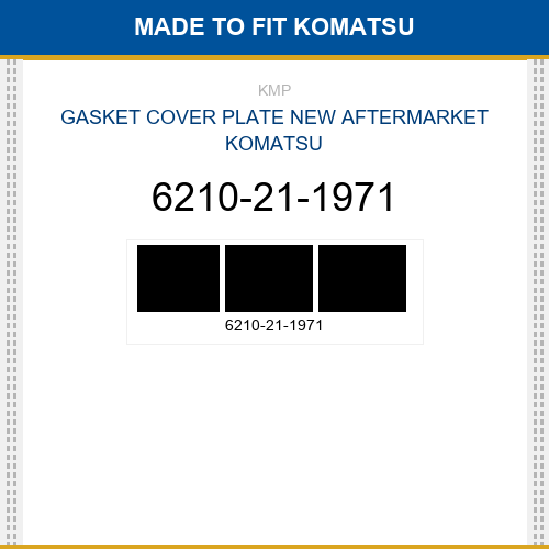 6210-21-1971 Gasket cover plate Made to fit for KOMATSU