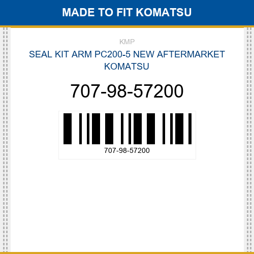 707-98-57200 Seal kit arm pc200-5 Made to fit for KOMATSU